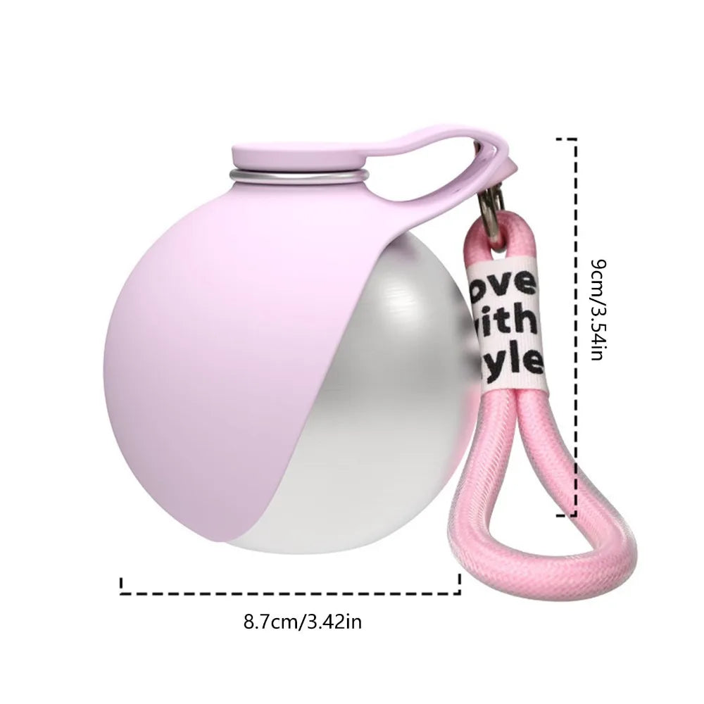 Stainless Steel Dog Water Bottle With Silicone Bowl 285 ml